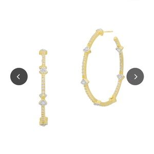 Freida Rothman pave arrow hoop earrings size medium